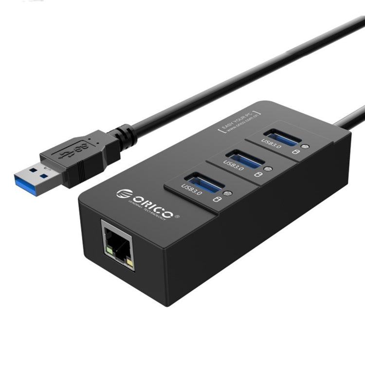 ORICO HR01-U3 ABS 材質 3 埠 USB3.0 集線器分接器，附外接 RJ45 千兆乙太網路卡，5 Gbps，適用於筆記型電腦／桌上型電腦／超薄筆電等