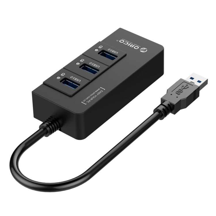 ORICO HR01-U3 ABS 材質 3 埠 USB3.0 集線器分接器，附外接 RJ45 千兆乙太網路卡，5 Gbps，適用於筆記型電腦／桌上型電腦／超薄筆電等