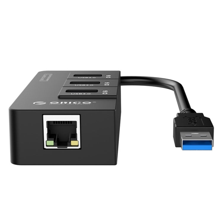 ORICO HR01-U3 ABS 材質 3 埠 USB3.0 集線器分接器，附外接 RJ45 千兆乙太網路卡，5 Gbps，適用於筆記型電腦／桌上型電腦／超薄筆電等
