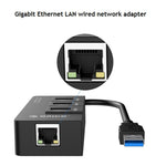 ORICO HR01-U3 ABS 材質 3 埠 USB3.0 集線器分接器，附外接 RJ45 千兆乙太網路卡，5 Gbps，適用於筆記型電腦／桌上型電腦／超薄筆電等