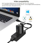 ORICO HR01-U3 ABS 材質 3 埠 USB3.0 集線器分接器，附外接 RJ45 千兆乙太網路卡，5 Gbps，適用於筆記型電腦／桌上型電腦／超薄筆電等