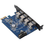 ORICO PVU3-4P 4 埠 USB3.0 PCI Express 卡，適用於桌上型電腦，4 埠 USB3.0