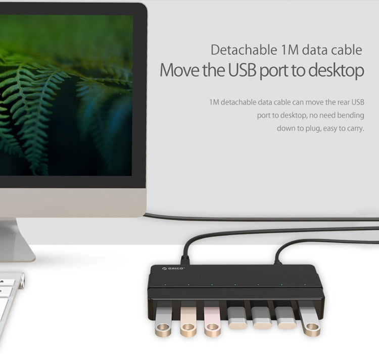 ORICO H7928-U3 ABS 材質桌上型 7 埠 USB 3.0 集線器，附 1 米線，USB 3.0