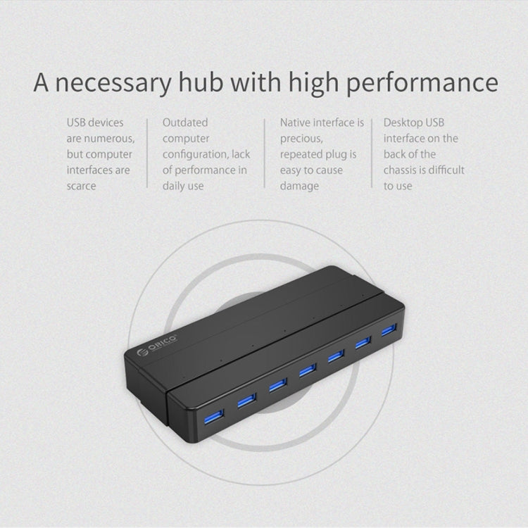 ORICO H7928-U3 ABS 材質桌上型 7 埠 USB 3.0 集線器，附 1 米線，USB 3.0