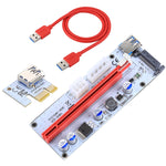 PCE164P-N06 VER008S USB 3.0 PCI-E Express 1x 轉 16x PCI-E 延長升降卡轉接器，15針 SATA 電源 6針 + 4針 電源供應埠，附60公分 USB 線，VER008S 紅色