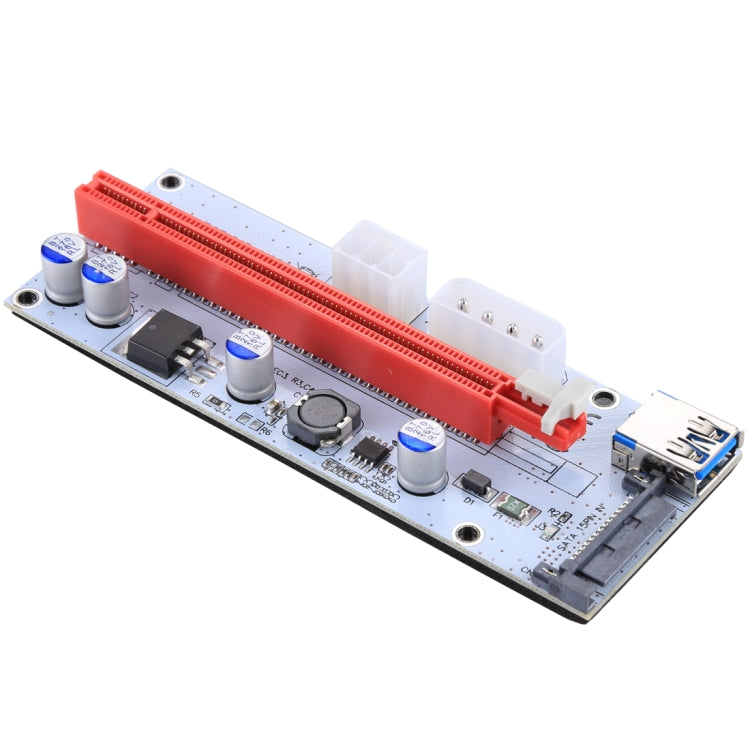 PCE164P-N06 VER008S USB 3.0 PCI-E Express 1x 轉 16x PCI-E 延長升降卡轉接器，15針 SATA 電源 6針 + 4針 電源供應埠，附60公分 USB 線，VER008S 紅色