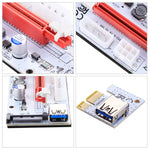 PCE164P-N06 VER008S USB 3.0 PCI-E Express 1x 轉 16x PCI-E 延長升降卡轉接器，15針 SATA 電源 6針 + 4針 電源供應埠，附60公分 USB 線，VER008S 紅色
