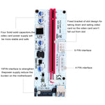 PCE164P-N06 VER008S USB 3.0 PCI-E Express 1x 轉 16x PCI-E 延長升降卡轉接器，15針 SATA 電源 6針 + 4針 電源供應埠，附60公分 USB 線，VER008S 紅色