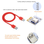 PCE164P-N06 VER008S USB 3.0 PCI-E Express 1x 轉 16x PCI-E 延長升降卡轉接器，15針 SATA 電源 6針 + 4針 電源供應埠，附60公分 USB 線，VER008S 紅色