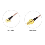 15公分 SMA 母頭轉 MCX 公頭直角轉接器 RF 同軸 RG316 線，SMA 母頭轉 MCX 公頭