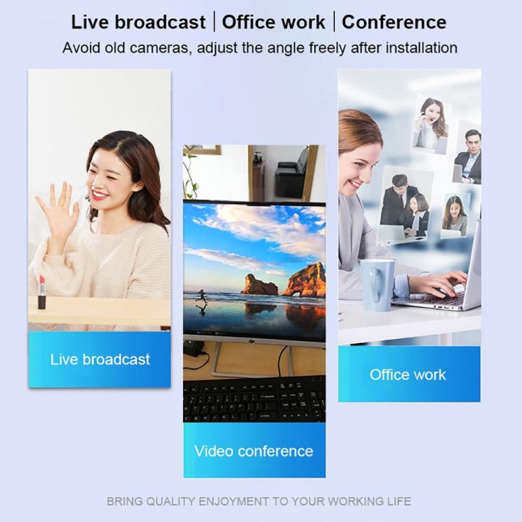 A859 480 像素高清 360 度網路攝影機 USB 2.0 PC 攝影機附吸音麥克風，電纜長度：1.4m