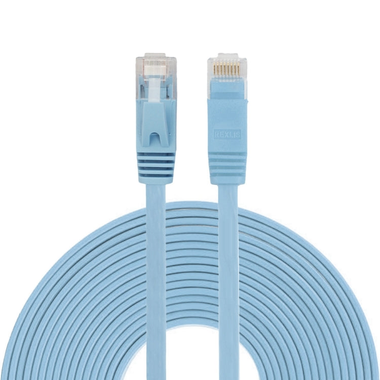 10公尺 CAT6 超薄扁平乙太網路 LAN 線，RJ45 連接線，長度：10公尺