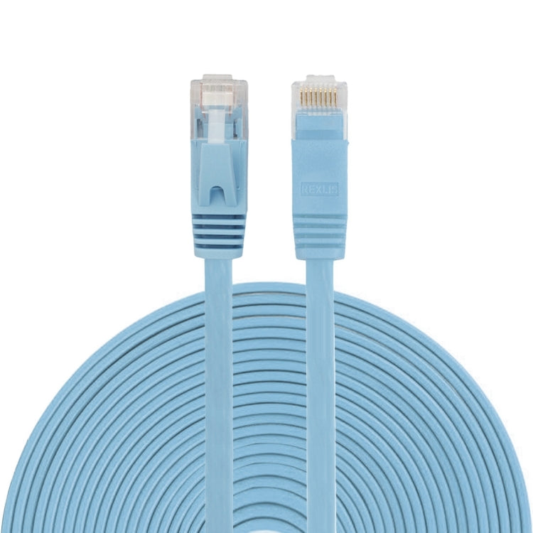 15m CAT6 超薄扁平乙太網路 LAN 線，RJ45 連接線，長度：15m