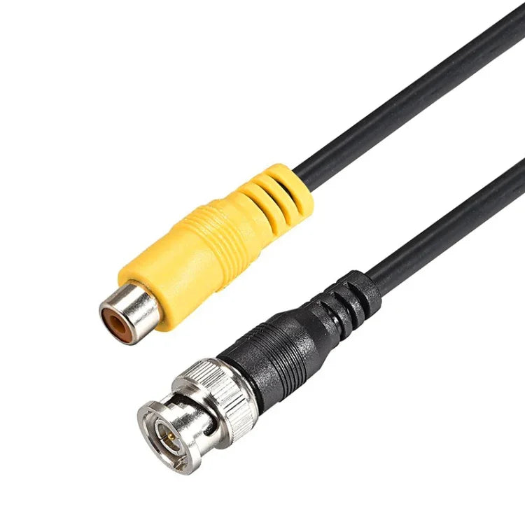 BNC 公頭轉 RCA 母頭連接電纜，銅製高清視頻同軸監控電纜，長度：1米，1米