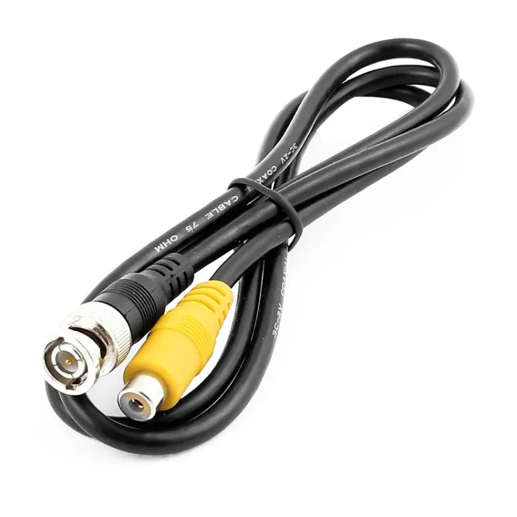 BNC 公頭轉 RCA 母頭連接電纜，銅製高清視頻同軸監控電纜，長度：1米，1米