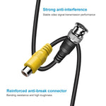 BNC 公頭轉 RCA 母頭連接電纜，銅製高清視頻同軸監控電纜，長度：1米，1米