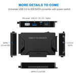 USB 3.0 轉 SATA / IDE 硬碟轉接線，適用 2.5 吋 / 3.5 吋 SATA IDE 硬碟，線長：1公尺，US160
