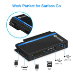ROCKETEK RT-SGO727 USB 3.0 + USB 2.0 + Micro USB 介面集線器，適用 Microsoft Surface Go，附 2 個 TF 卡與 SD 卡插槽，RT-SGO727