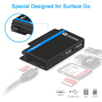 ROCKETEK RT-SGO737 2 個 USB 3.0 + Micro USB 介面集線器，適用於 Microsoft Surface Go，含 2 個 TF 卡與 SD 卡插槽，RT-SGO737