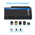 ROCKETEK RT-SGO737 2 個 USB 3.0 + Micro USB 介面集線器，適用於 Microsoft Surface Go，含 2 個 TF 卡與 SD 卡插槽，RT-SGO737