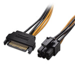 20 公分 SATA 15 針轉 6 針 PCI Express 顯示卡 SATA 電源線，SATA 15 針轉 6 針母頭