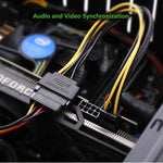 20 公分 SATA 15 針轉 6 針 PCI Express 顯示卡 SATA 電源線，SATA 15 針轉 6 針母頭