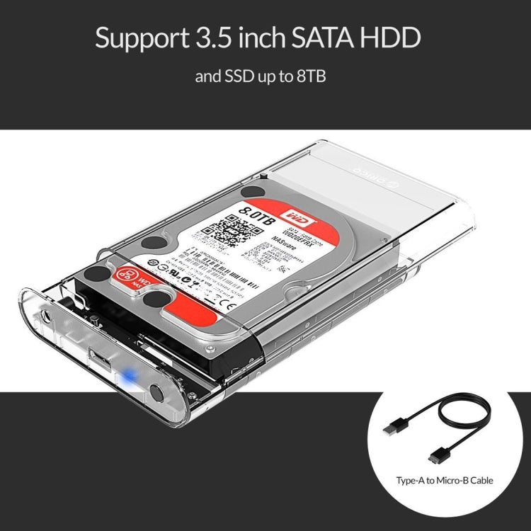 ORICO 3139U3 3.5 吋 SATA 硬碟 USB 3.0 Micro B 外接硬碟盒，USB 3.0（3.5 吋）