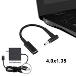 PD 100W 18.5-20V 4.0 x 1.35mm 彎頭轉 USB-C / Type-C 轉接尼龍編織線，4.0 x 1.35mm