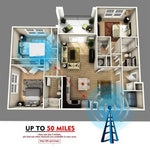 AN-1001 5dBi/25dBi 室內 HDTV 天線，雙面貼紙，VHF170-230/UHF470-862MHz，AN-1001