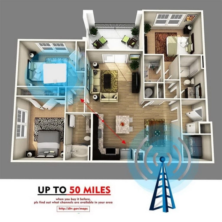 AN-1001 5dBi/25dBi 室內 HDTV 天線，雙面貼紙，VHF170-230/UHF470-862MHz，AN-1001