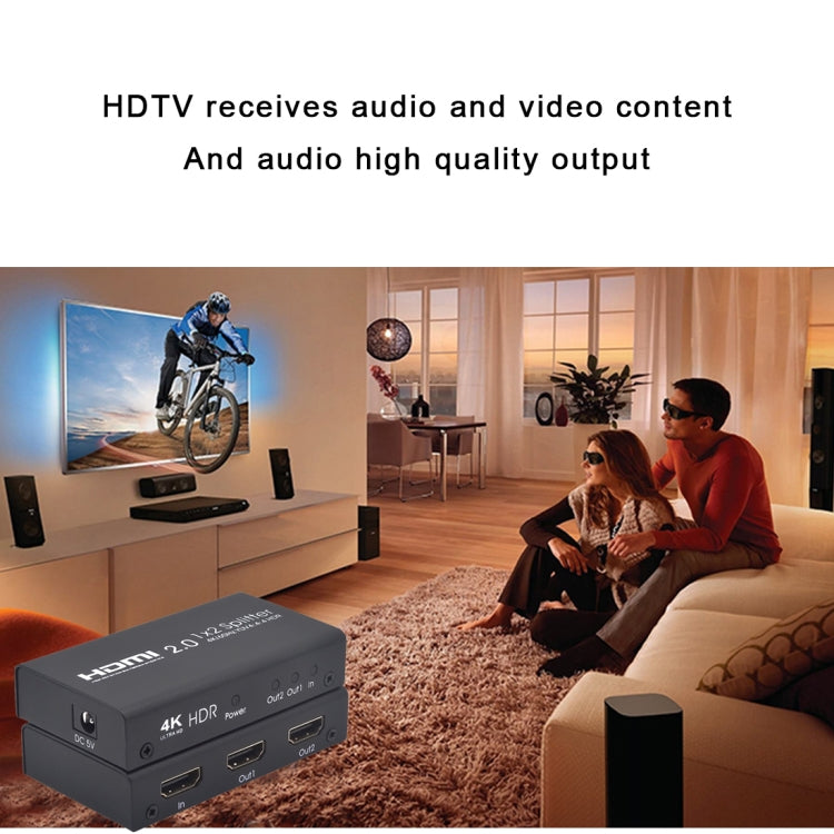 AYS-12V20 HDMI 2.0 1x2 4K 超高清切換分配器，1x2 4K