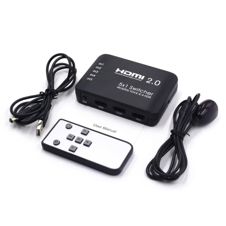 AYS-51V20 HDMI 2.0 5x1 4K 超高清切換分配器，5x1 4K