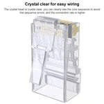 10 個 Cat6e 無屏蔽通過式 RJ45 連接器模組插頭，Cat6e 無屏蔽通過式