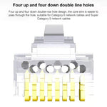 10 個 Cat6e 無屏蔽通過式 RJ45 連接器模組插頭，Cat6e 無屏蔽通過式