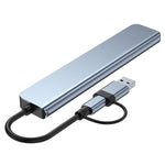 BYL-2218TU 8合1 USB + USB-C / Type-C轉USB多功能擴充基座集線器轉接器，BYL-2218TU
