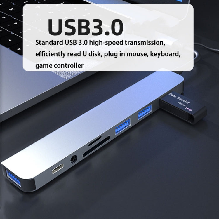 BYL-2218TU 8合1 USB + USB-C / Type-C轉USB多功能擴充基座集線器轉接器，BYL-2218TU