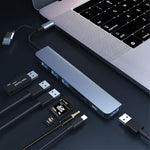 BYL-2218TU 8合1 USB + USB-C / Type-C轉USB多功能擴充基座集線器轉接器，BYL-2218TU