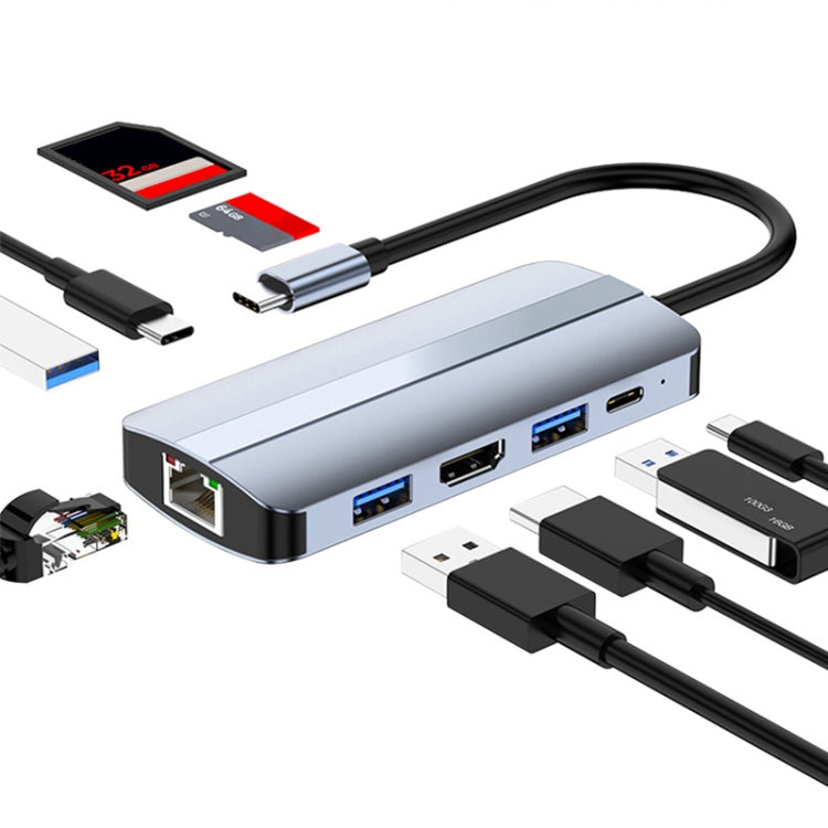 BYL-2206 9 合 1 USB-C / Type-C 轉 USB 多功能擴充基座集線器轉接器，BYL-2206