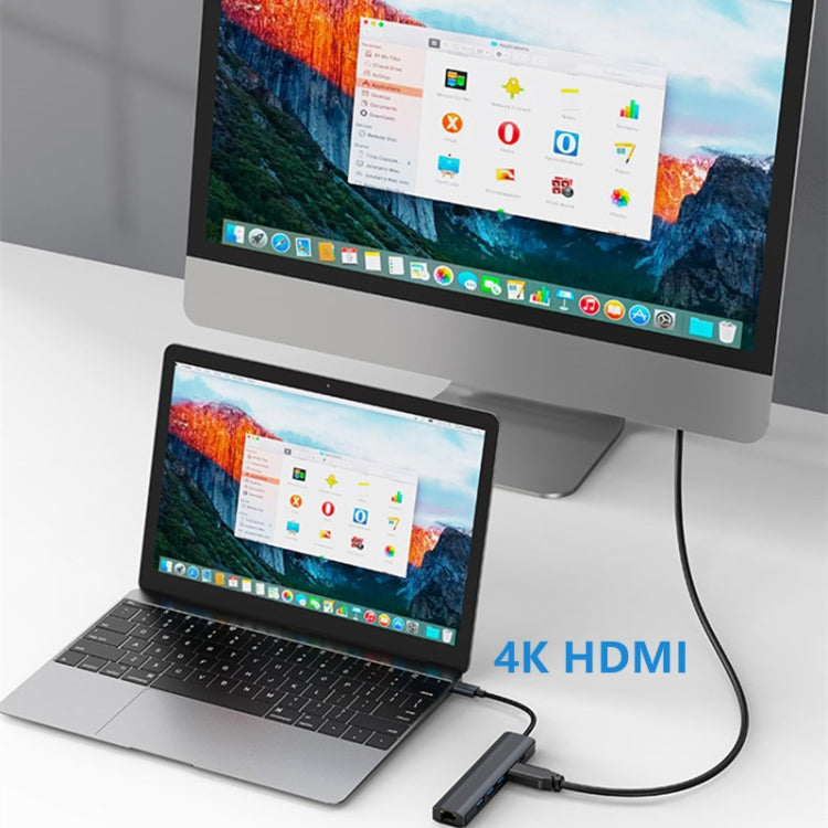 BYL-2210 6 合 1 USB-C / Type-C 轉 USB 多功能擴充基座集線器轉接器，帶 1000M 網路埠，BYL-2210