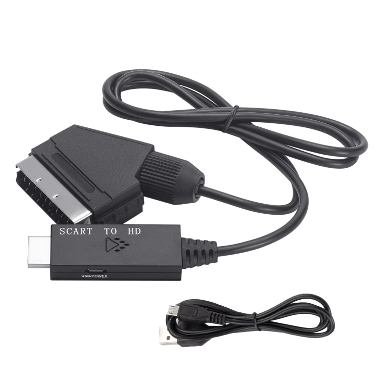 Scart轉HDMI相容轉換器視訊音訊轉接線，Scart轉HDMI