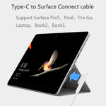 Surface Pro 7 / 6 / 5轉USB-C / Type-C公頭介面電源轉接充電線，適用Microsoft Surface Pro 7 / 6 / 5 / 4 / 3 / Microsoft Surface Go，Type-C轉Microsoft Surface
