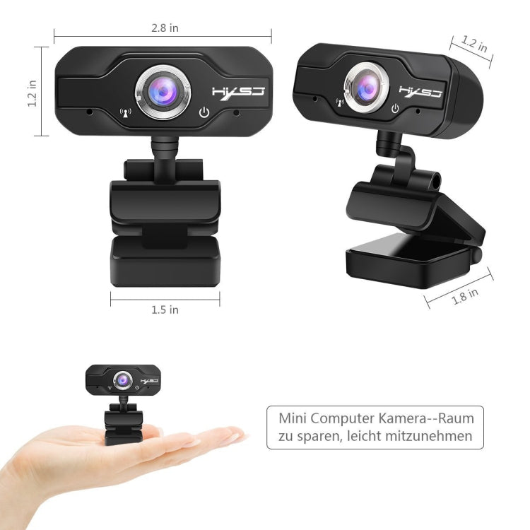 HXSJ S50 30fps 100 百萬像素 720P 高清網路攝影機 適用於桌上型電腦／筆記型電腦／智慧電視，附 10 米吸音麥克風，線長：1.4 米，S50
