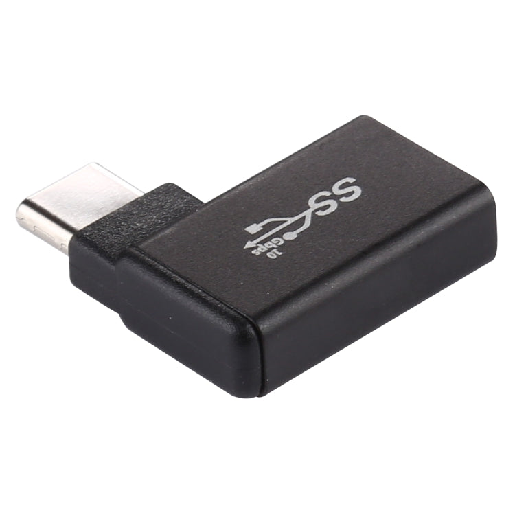 Type-C / USB-C公頭轉USB 3.2母頭90度彎頭鋁合金轉接器，Type-C公頭轉USB 3.2母頭
