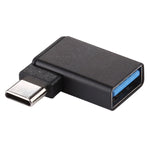 Type-C / USB-C公頭轉USB 3.2母頭90度彎頭鋁合金轉接器，Type-C公頭轉USB 3.2母頭