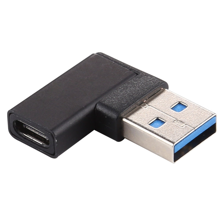 Type-C / USB-C母頭轉USB 3.0公頭90度彎頭鋁合金轉接器，Type-C母頭轉USB 3.0公頭