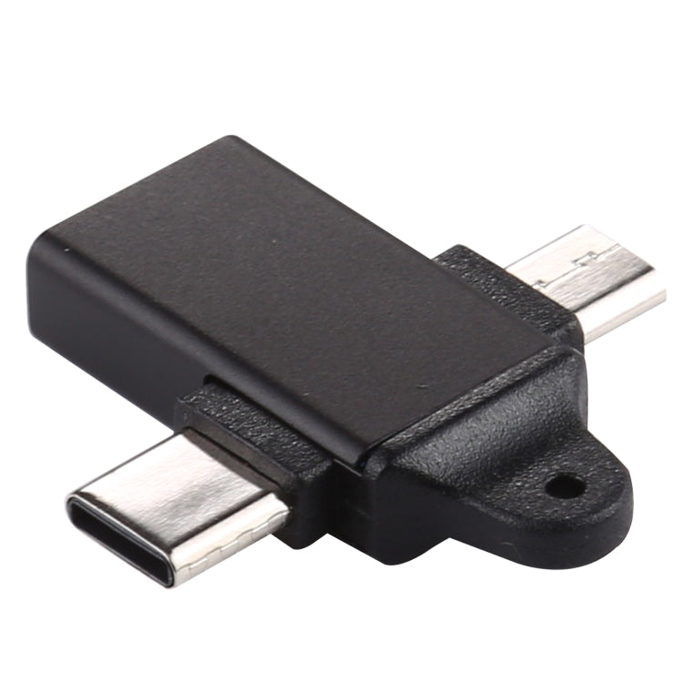 USB 3.0母頭轉Type-C / USB-C公頭 + Micro公頭鋁合金轉接器，USB 3.0母頭轉Type-C公頭 + Micro公頭