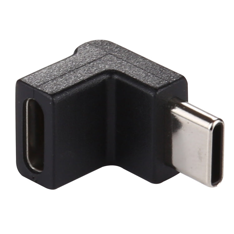 Type-C / USB-C公頭轉Type-C / USB-C母頭90度彎頭鋁合金轉接器，Type-C公頭轉Type-C母頭