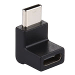 Type-C / USB-C公頭轉Type-C / USB-C母頭90度彎頭鋁合金轉接器，Type-C公頭轉Type-C母頭