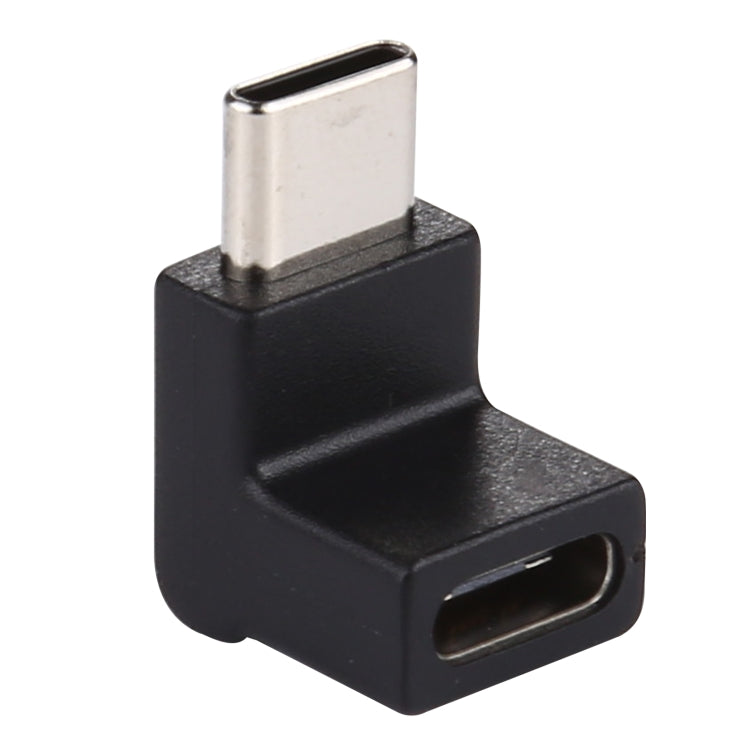 Type-C / USB-C公頭轉Type-C / USB-C母頭90度彎頭鋁合金轉接器，Type-C公頭轉Type-C母頭