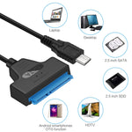 USB-C / Type-C 3.1 公頭轉 SATA（15 針 + 7 針）硬碟資料轉換線，長度：20cm，Type-C 轉 SATA